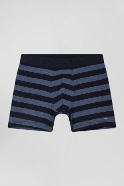 Dark blue striped stretch cotton boxers