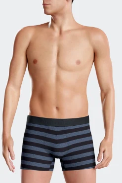 Dark blue striped stretch cotton boxers