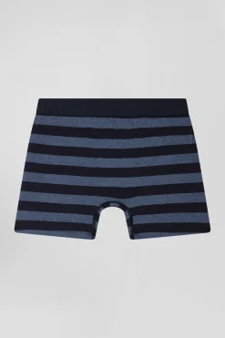 Dark blue striped stretch cotton boxers