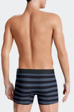 Dark blue striped stretch cotton boxers
