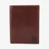 Dark brown leather travel wallet