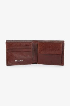 Dark brown leather wallet