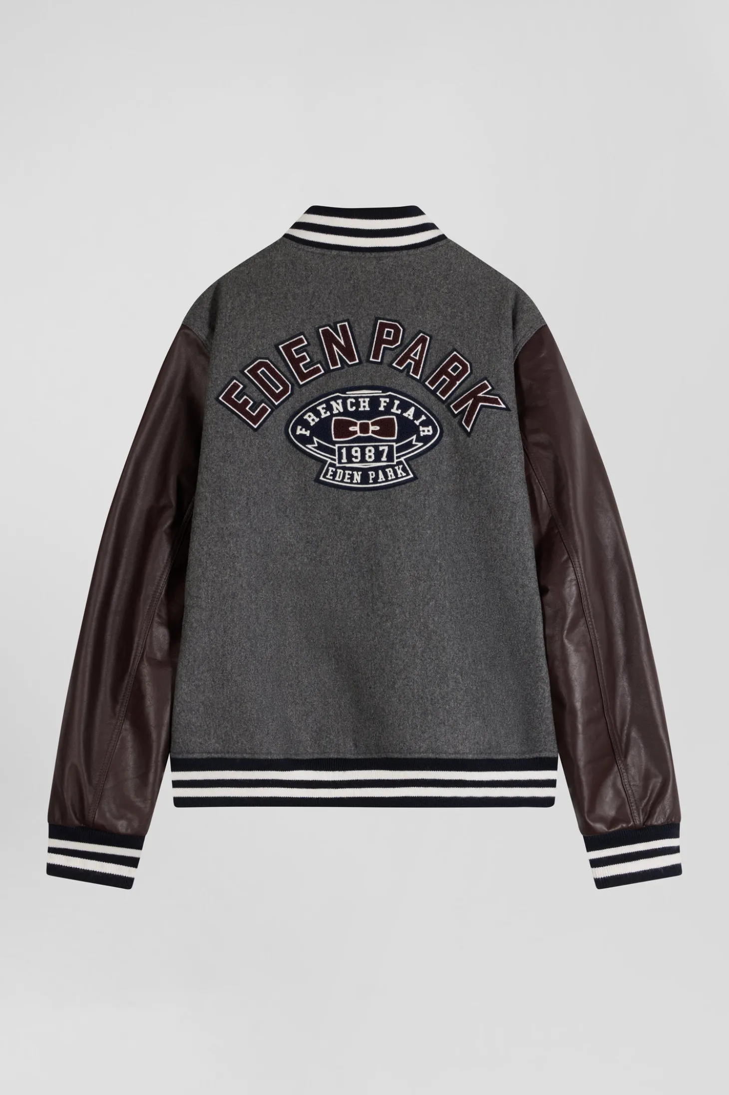 Dark grey Teddy leather jacket