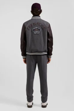 Dark grey Teddy leather jacket