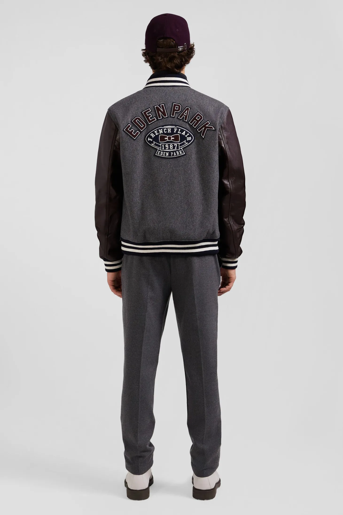 Dark grey Teddy leather jacket