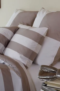 Duo of rectangular striped pillow case - grey
