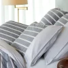 duo of rectangular striped pillow case - grey