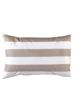 Duo of rectangular striped pillow case - beige