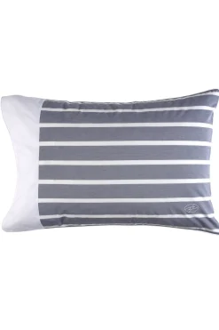duo of rectangular striped pillow case - grey