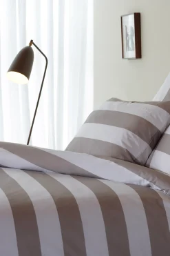 Duo of rectangular striped pillow case - grey