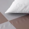 Duo of square barbarian pillow case - grey