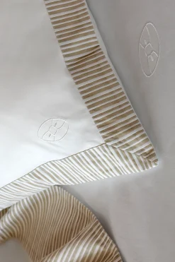 duo of square white and beige pillow case