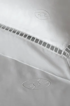 duo of square white pillow case