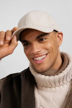 Ecru corduroy cap