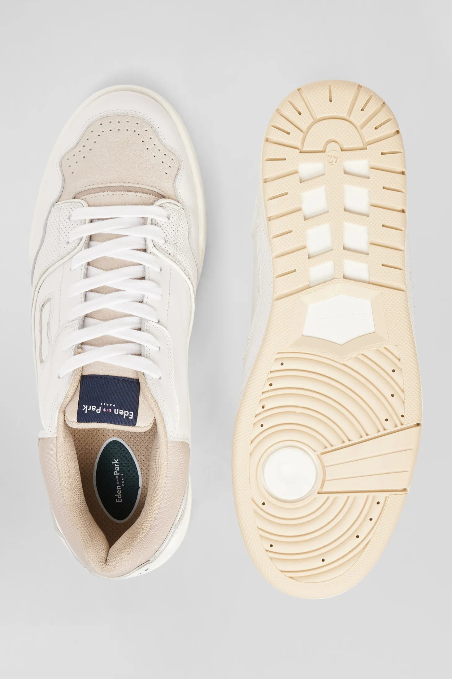EP10 beige and white leather sneakers