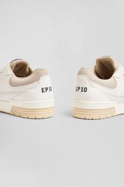 EP10 beige and white leather sneakers