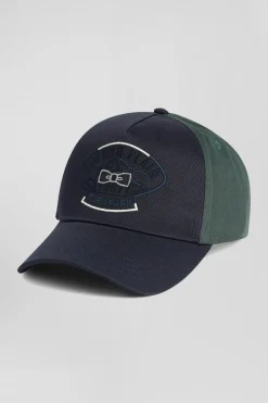 Green bicolour cotton cap