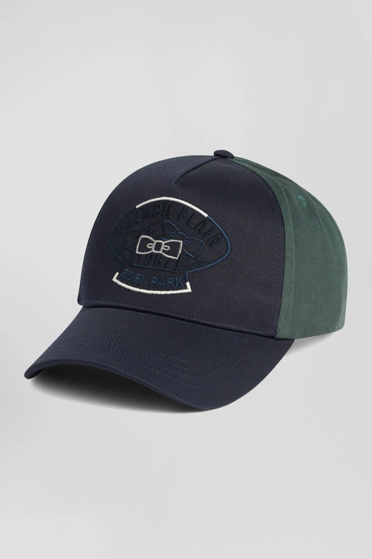 Green bicolour cotton cap