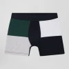 Green colorblock stretch cotton boxers