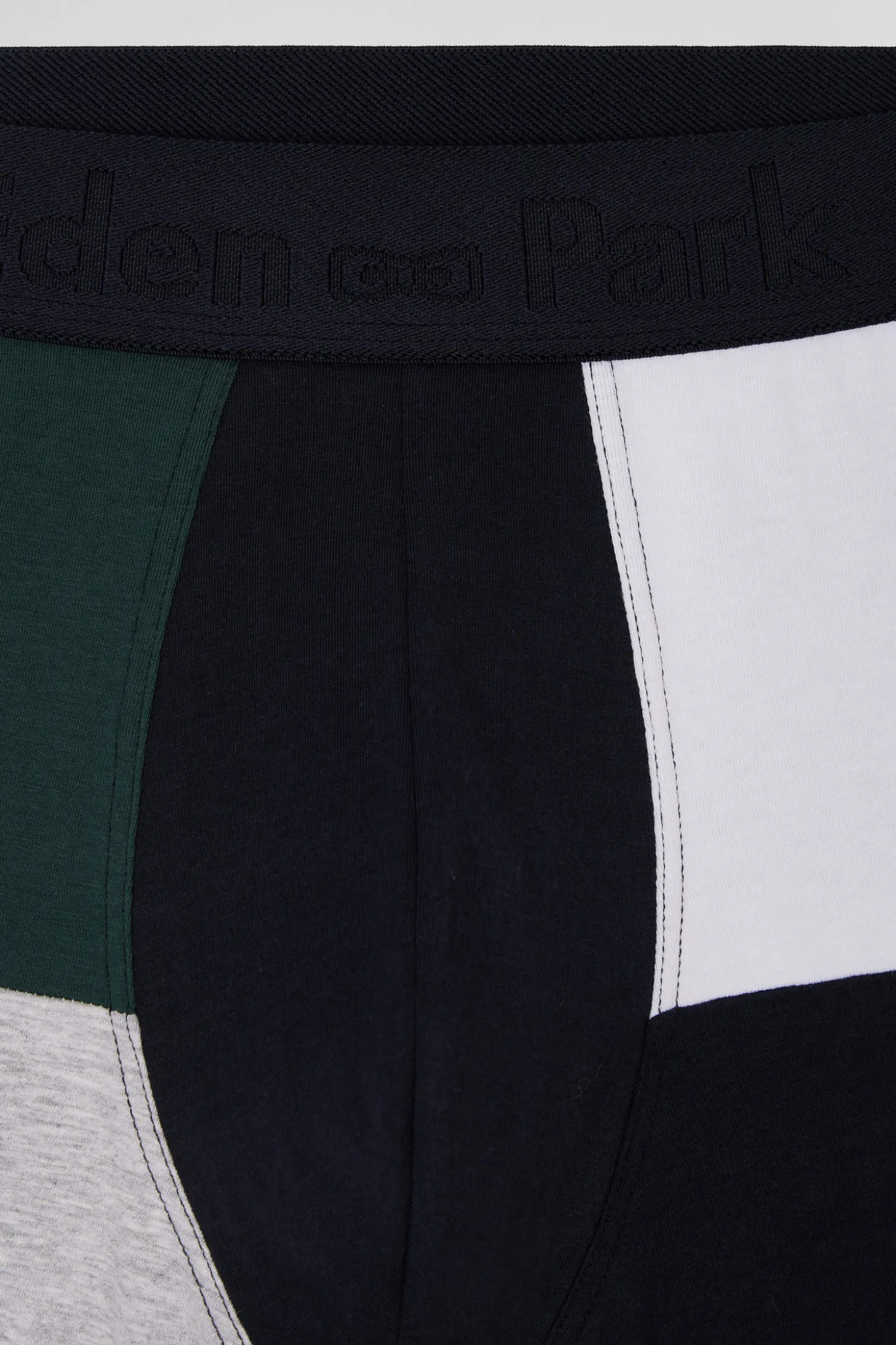 Green colorblock stretch cotton boxers