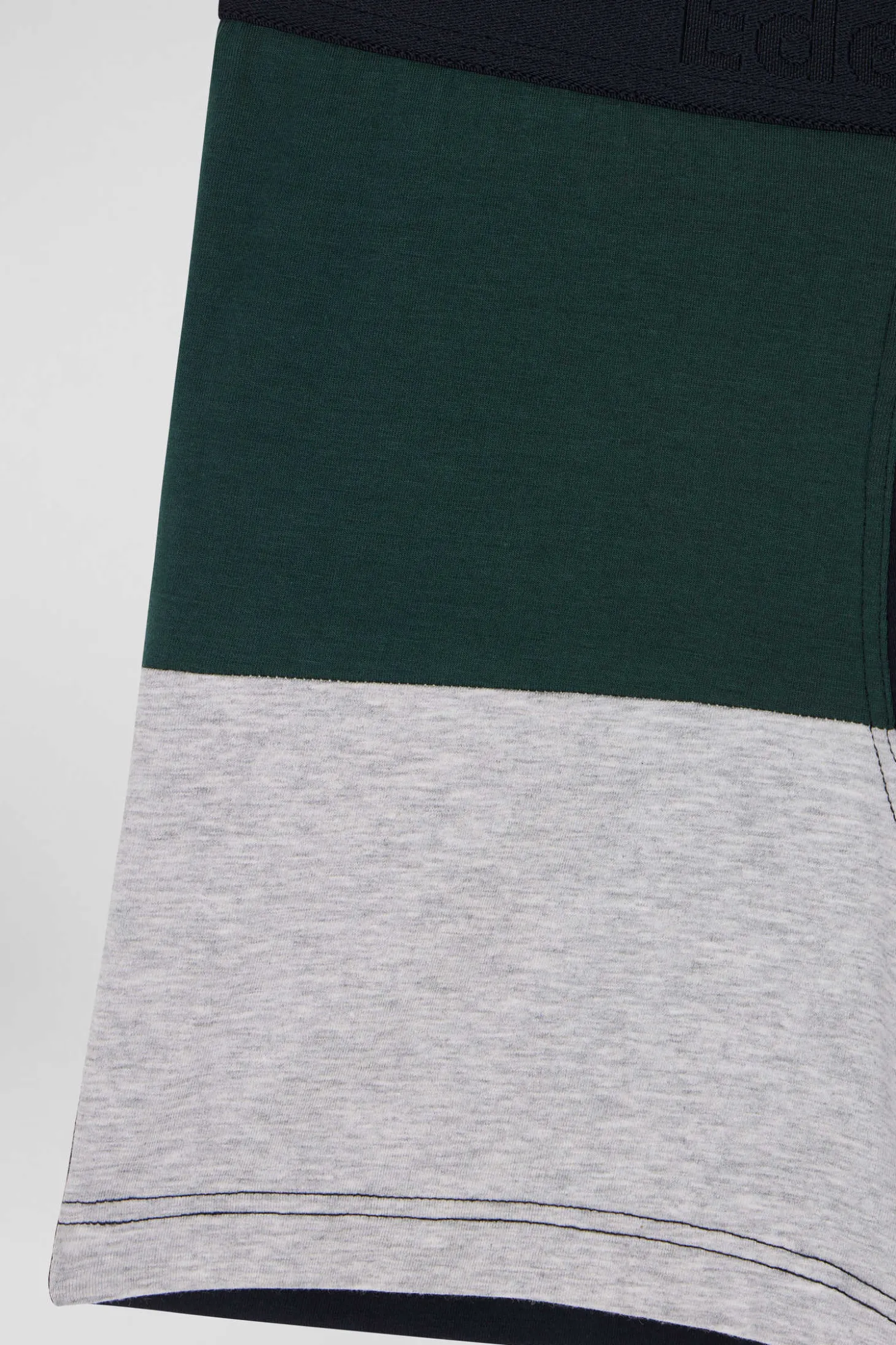 Green colorblock stretch cotton boxers