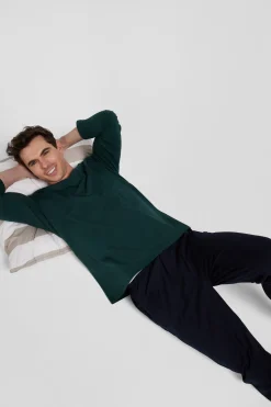 Green long cotton pajamas