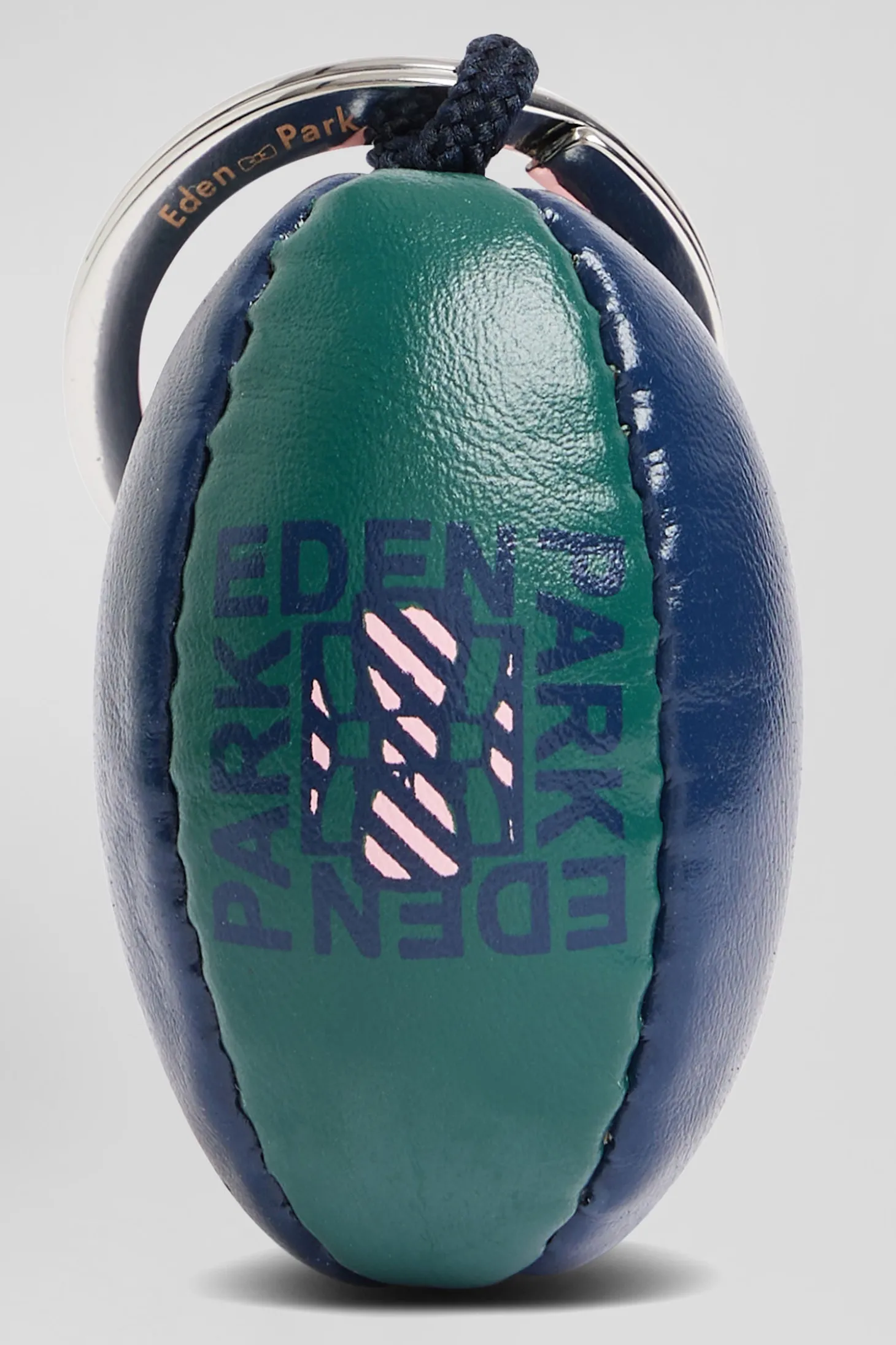 Green rugby ball key ring