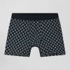Green stretch cotton boxers with micro patterns