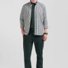 Green striped cotton poplin shirt Regular fit