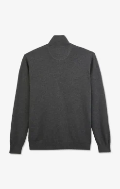 Grey cotton cardigan with zipper