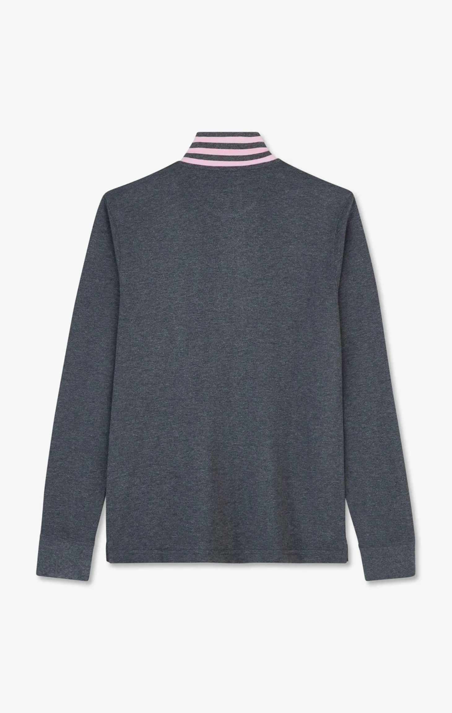 Grey cotton polo with contrasting neck