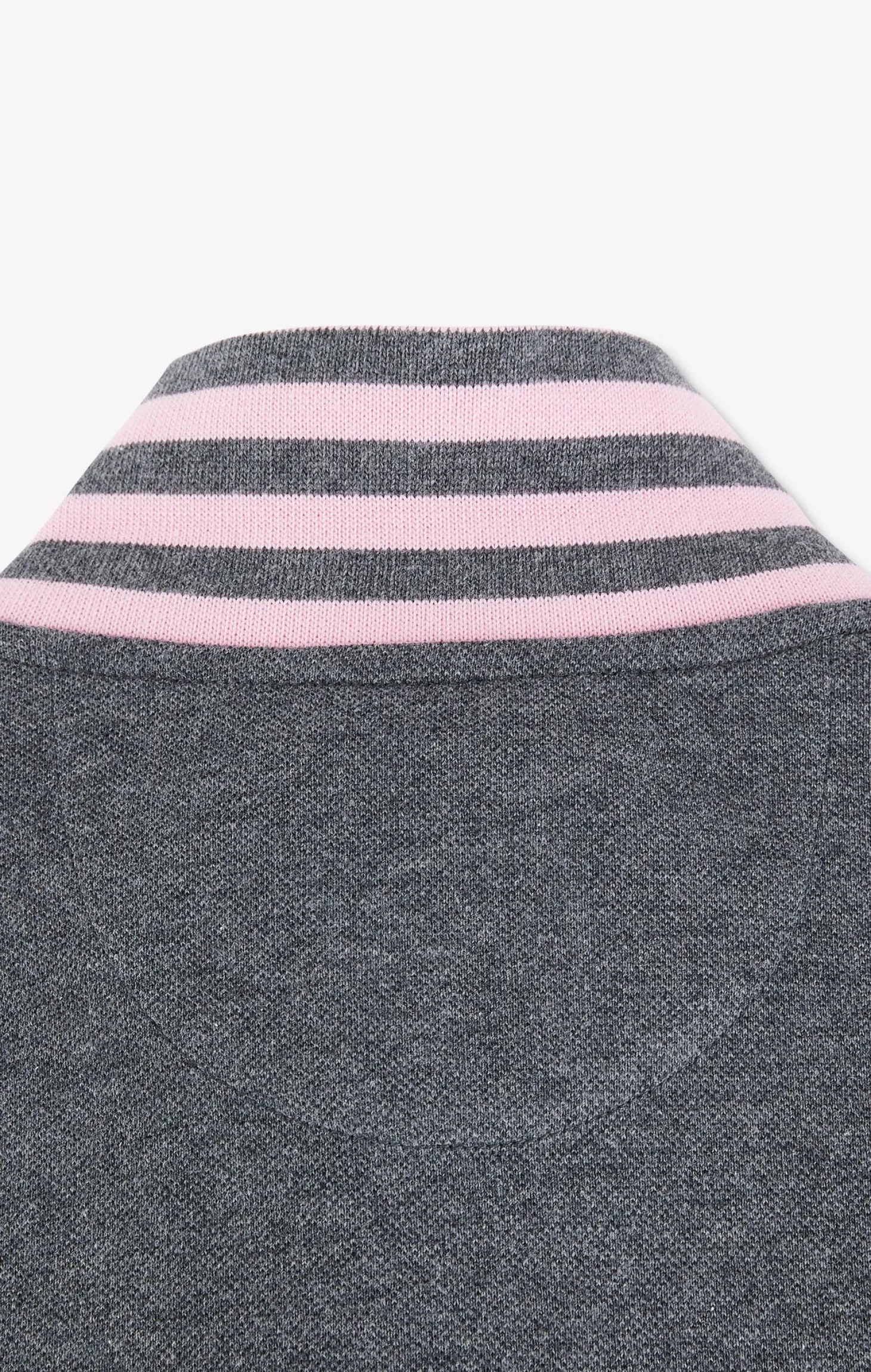 Grey cotton polo with contrasting neck