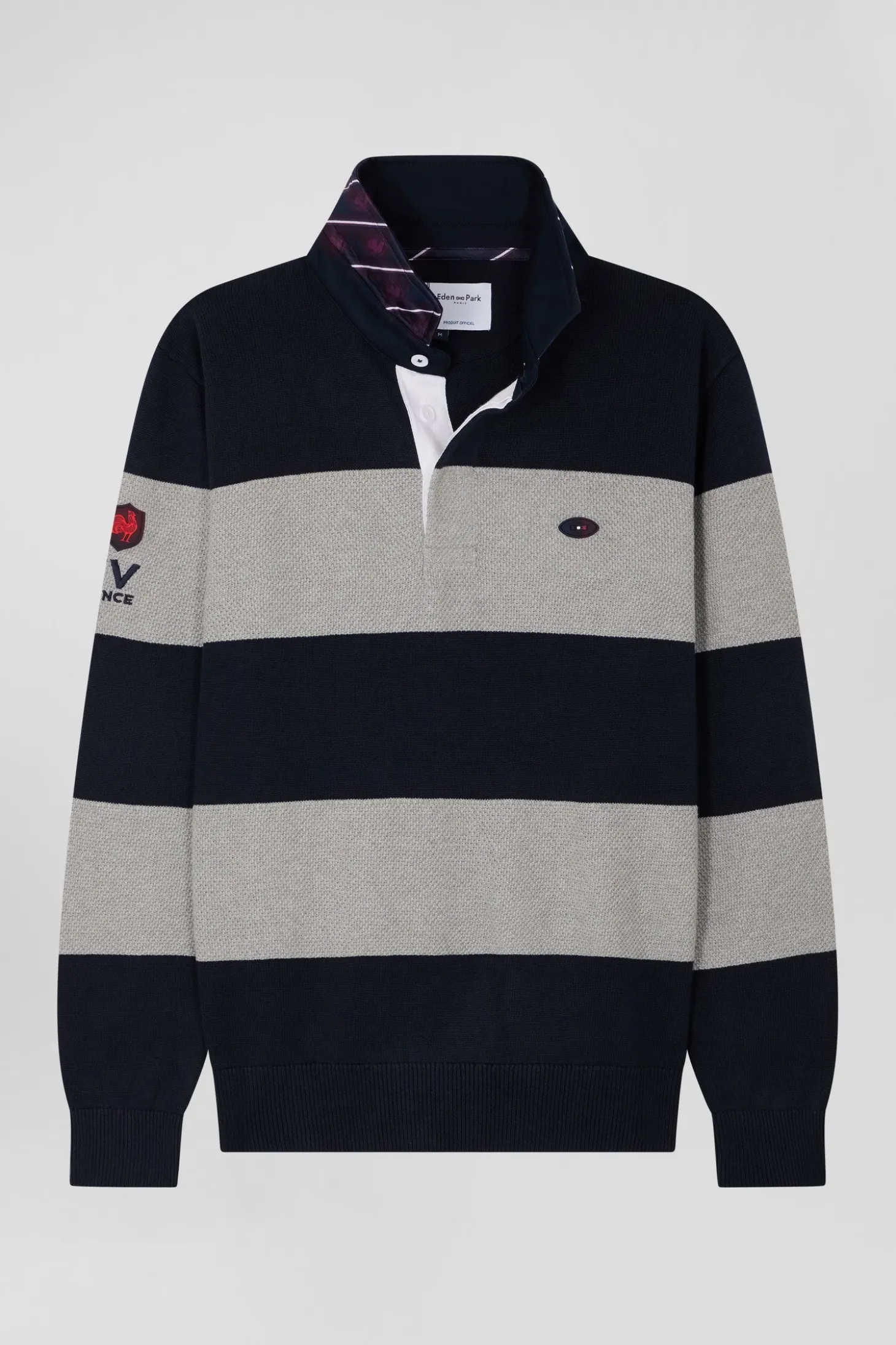 Grey cotton V-neck jumper regular fit