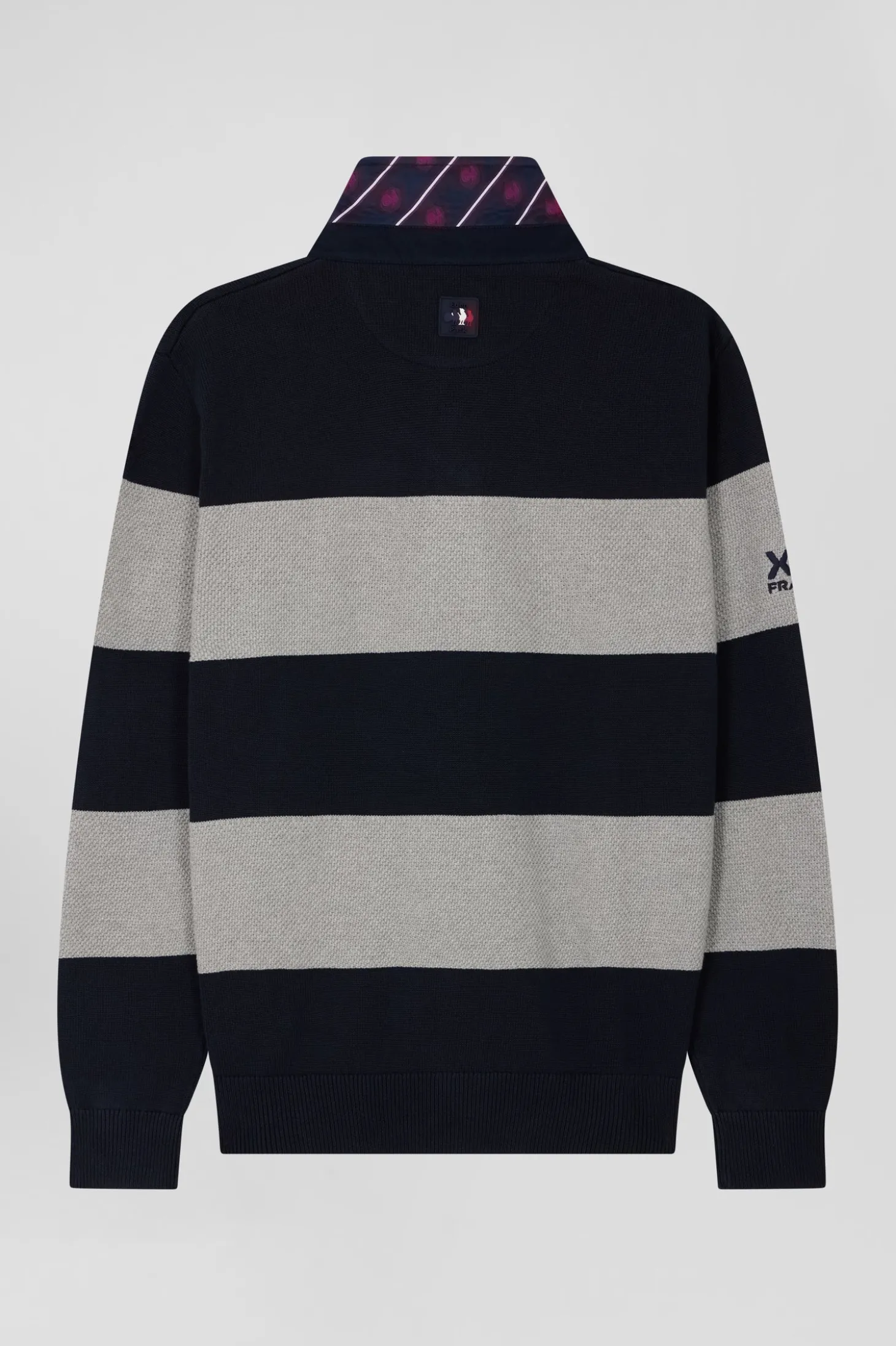 Grey cotton V-neck jumper regular fit