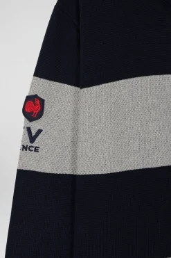 Grey cotton V-neck jumper regular fit