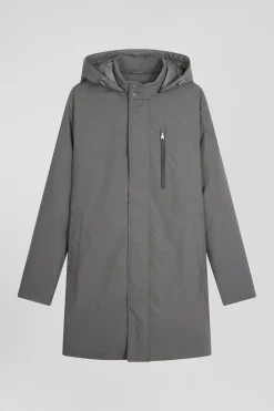 Grey hooded parka