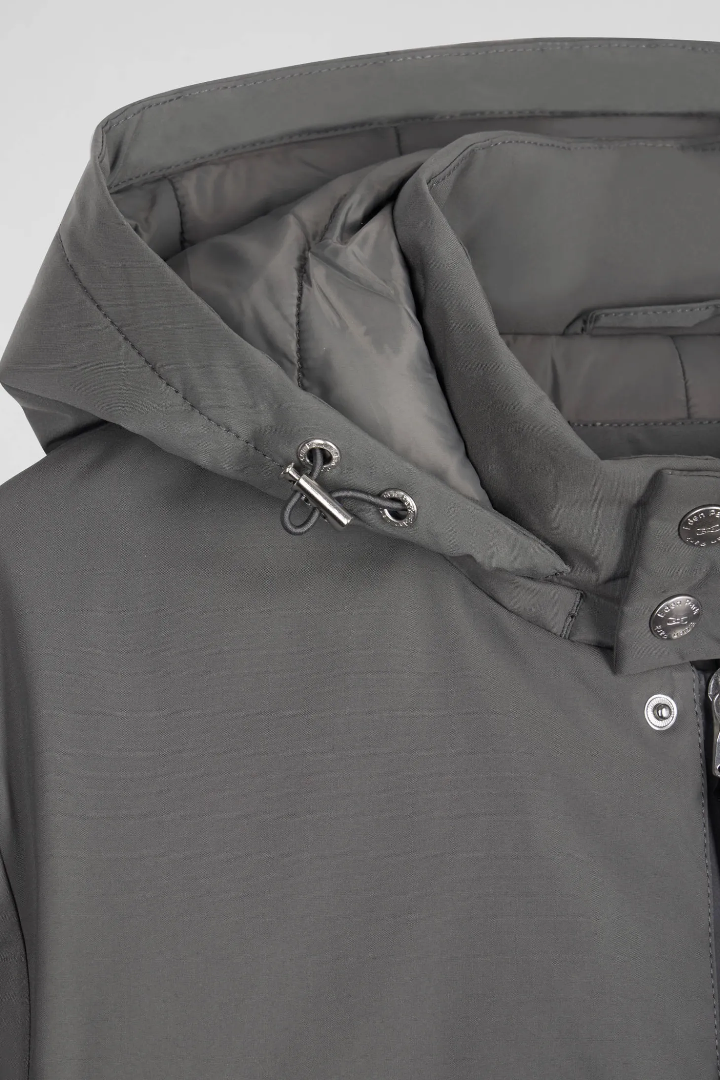 Grey hooded parka