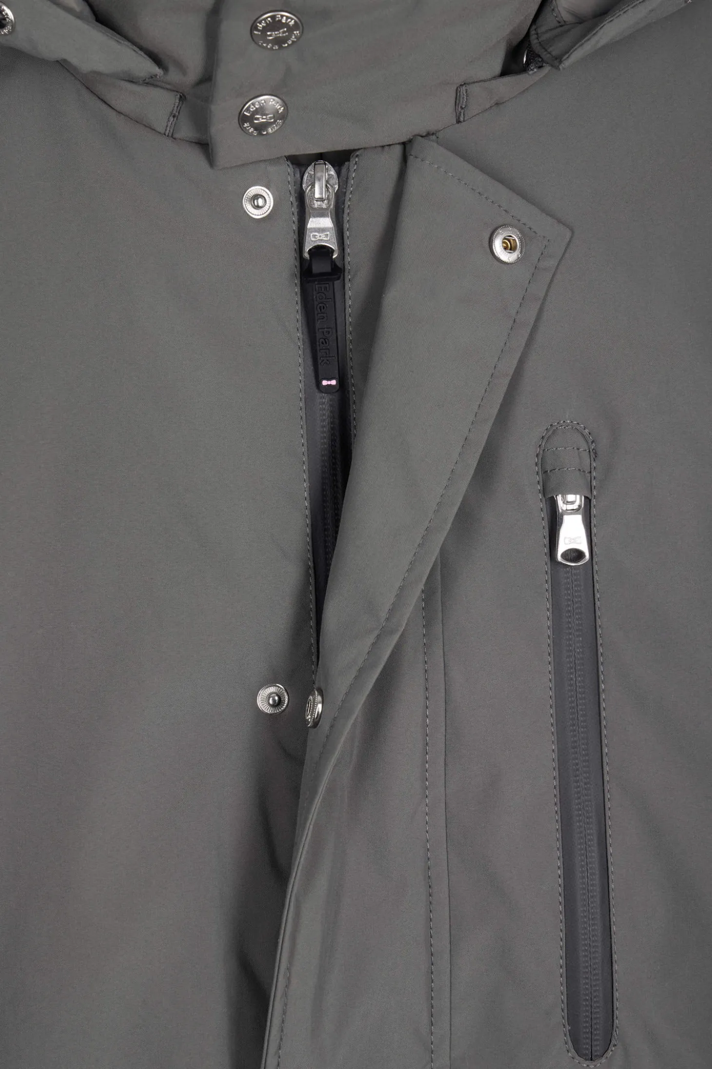 Grey hooded parka