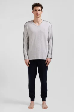 Grey long cotton pajamas