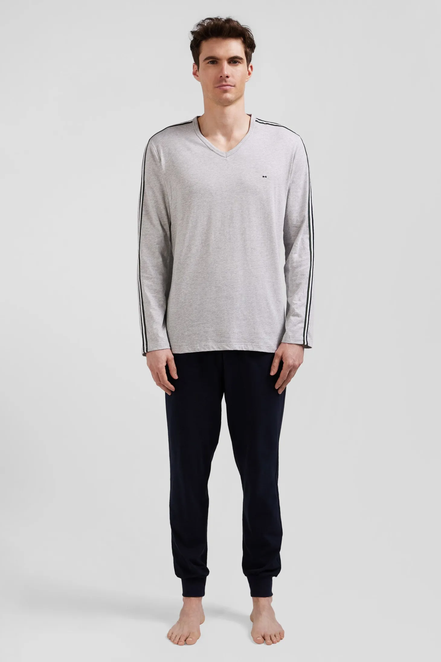 Grey long cotton pajamas