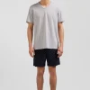 Grey short cotton pajamas with micro pattern shorts