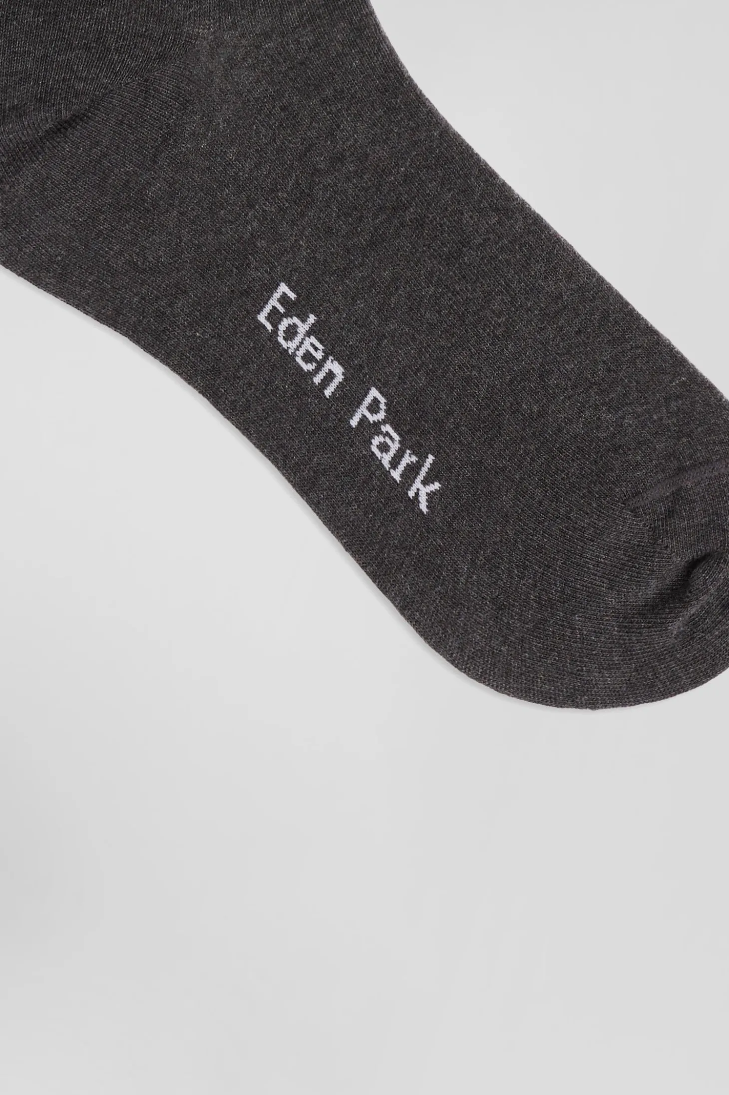 Grey socks with striped details in stretch cotton
