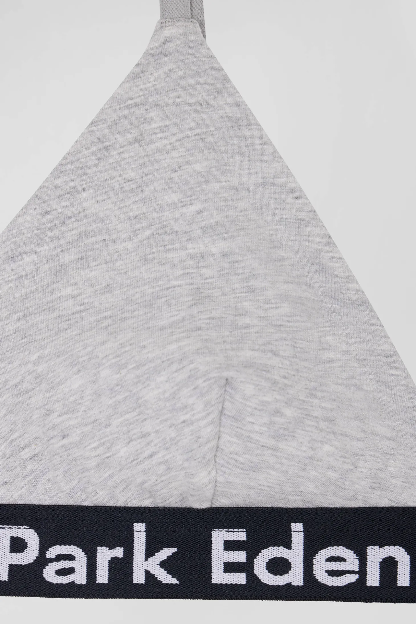 Grey stretch cotton bra with branded waistband