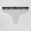 Grey stretch cotton jersey thong
