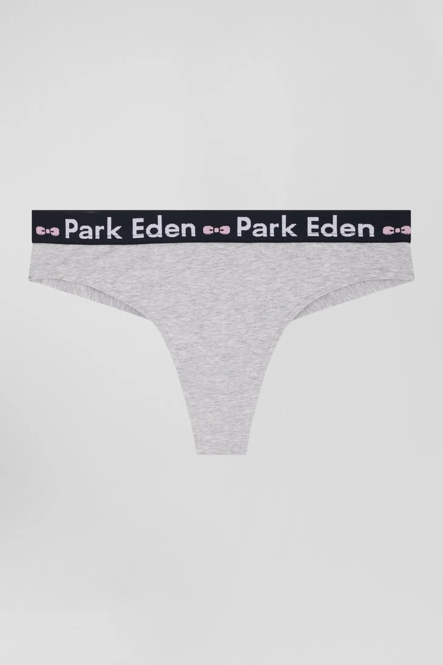 Grey stretch cotton jersey thong