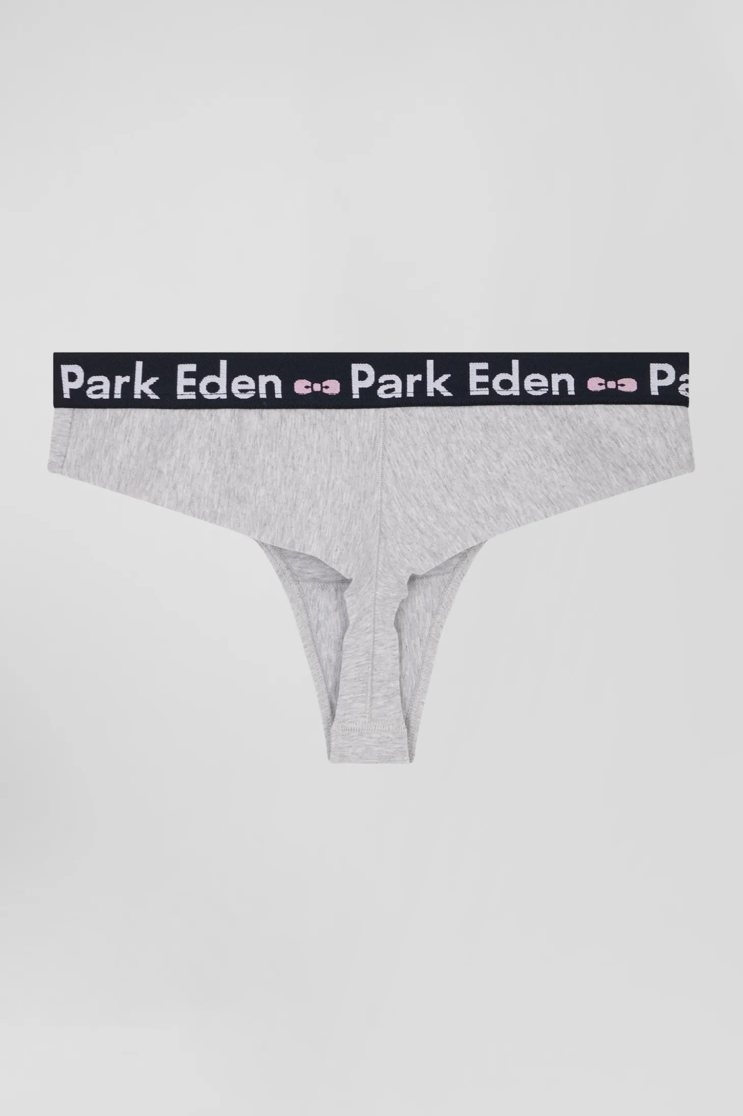 Grey stretch cotton jersey thong