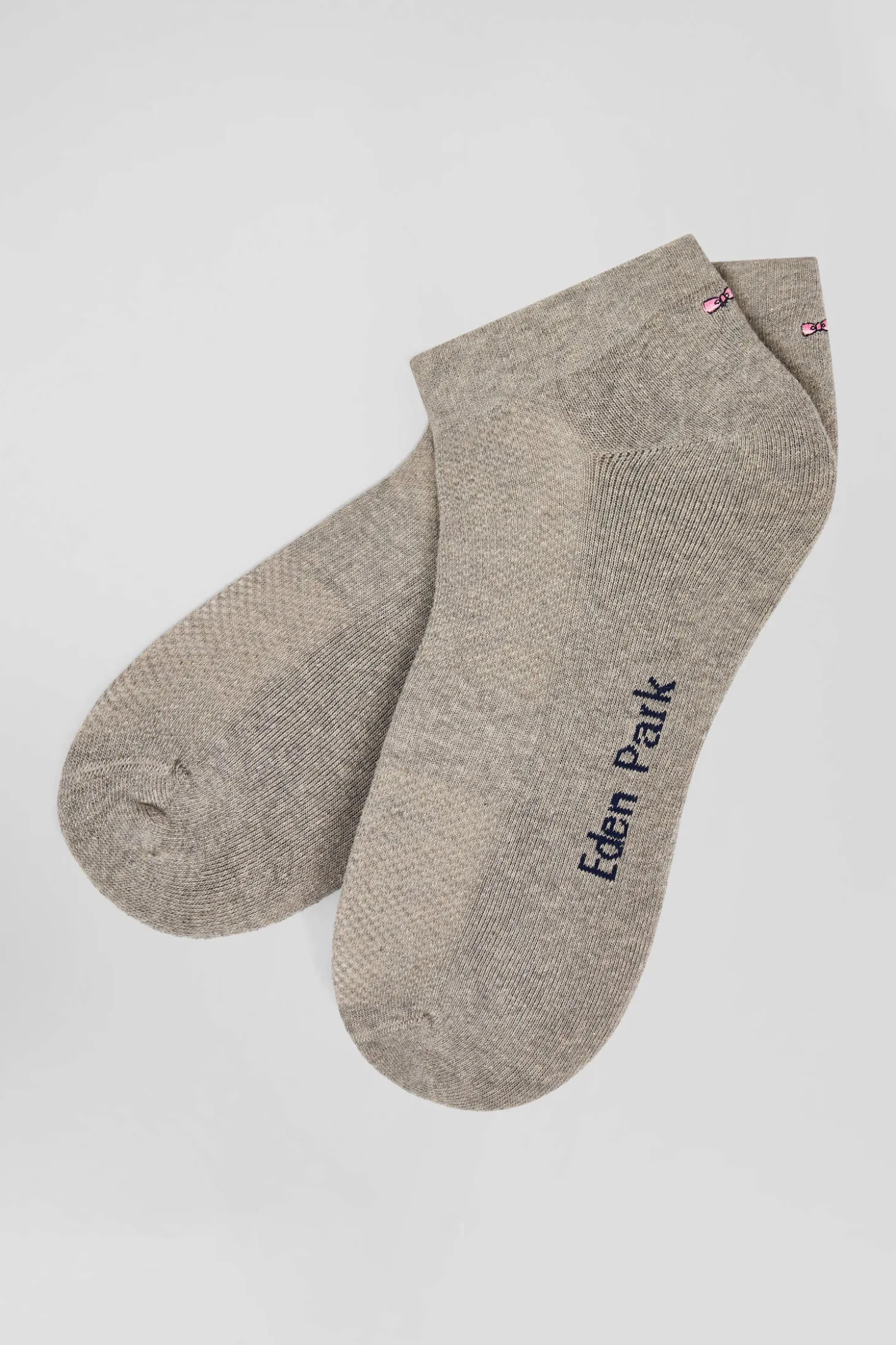 Grey stretch cotton low-cut socks