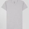 Grey stretch cotton T-shirt