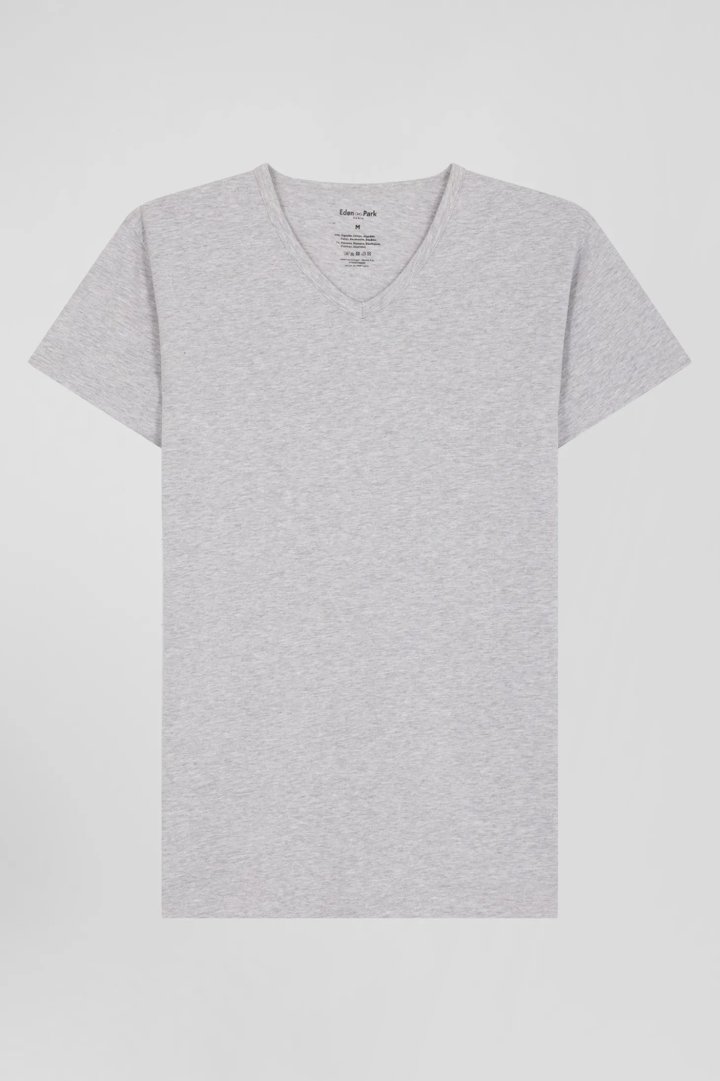 Grey stretch cotton T-shirt