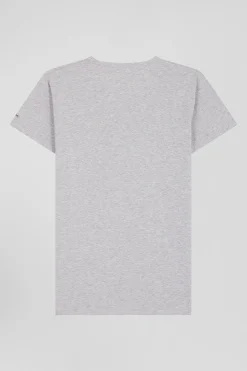 Grey stretch cotton T-shirt
